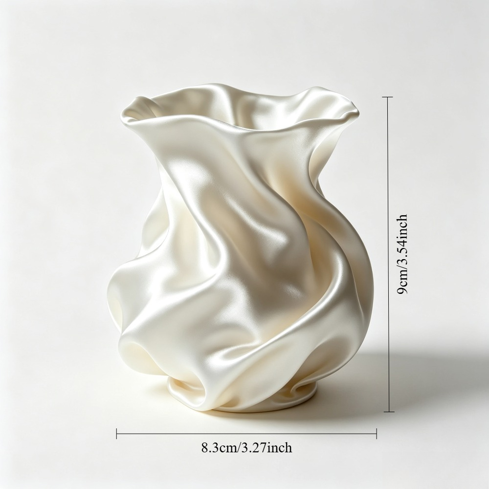 TEMU Vaso a pieghe stampato in 3D, un vaso decorativo versatile che funge anche da portapenne da scrivania��un' unica perfetta per l'arredamento e