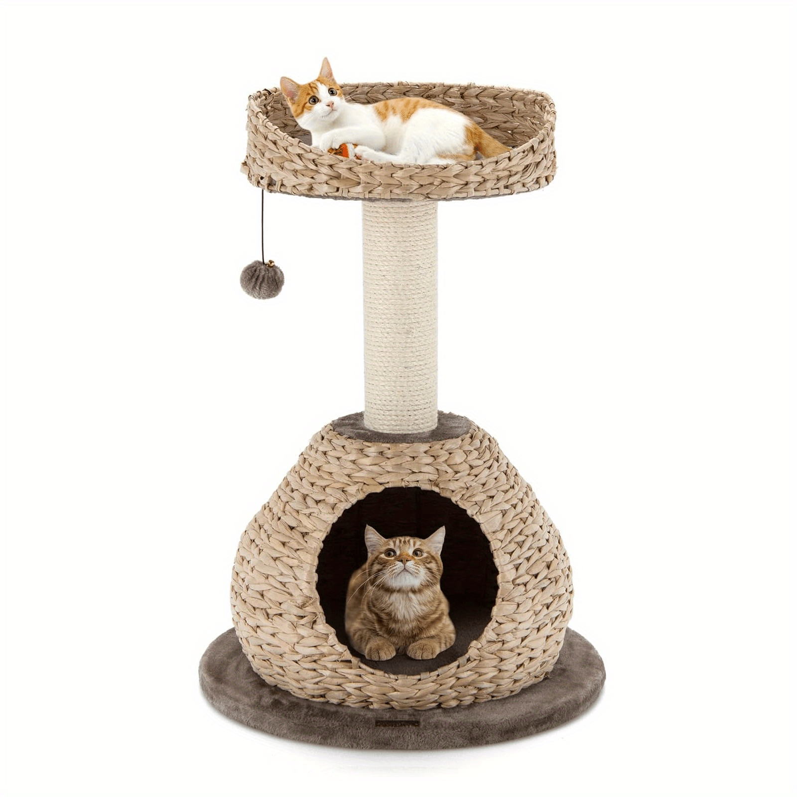 48x70.5cm Cat Tree With Cave, Cat Scratching Post Wood, Cat Scratching Post Small, Activity Tree Cat Furniture Climbing Tree Cat House