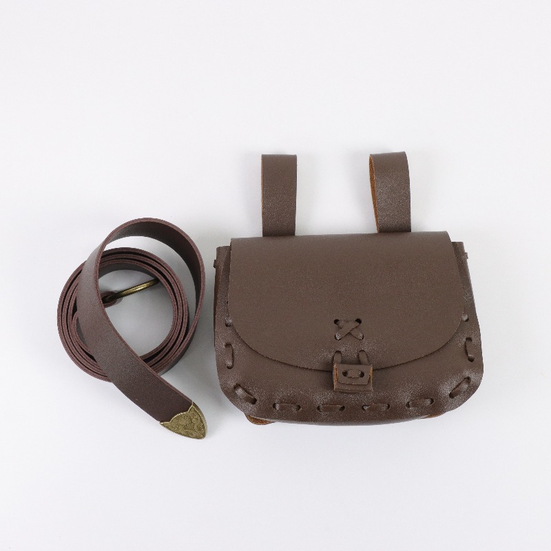 TEMU 2pcs Vintage Belt And Medieval Renaissance Style Waist Bag, Suitable For Cosplay, Larp And Masquerade