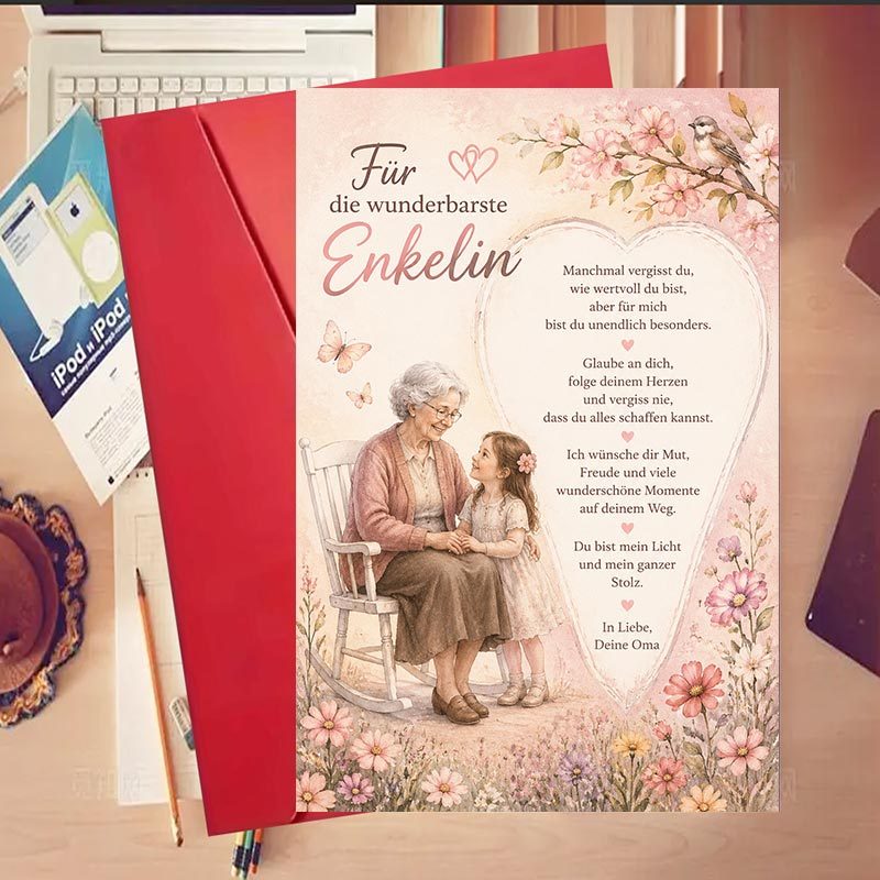 TEMU 1 Set Herzwärmerische Oma - Enkelin Geschenkkarte für wertvolle und zum Ausdruck von Liebe