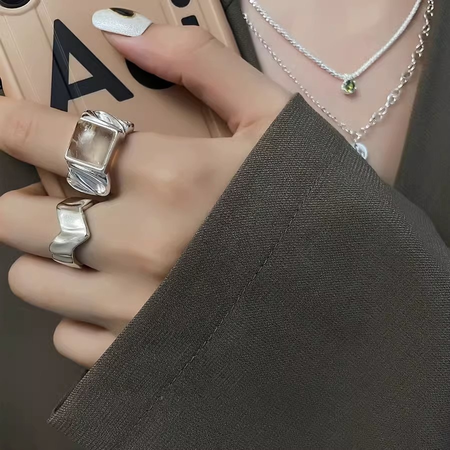 Women's Geometric Elegant Adjustable Ring, Ideal Gift