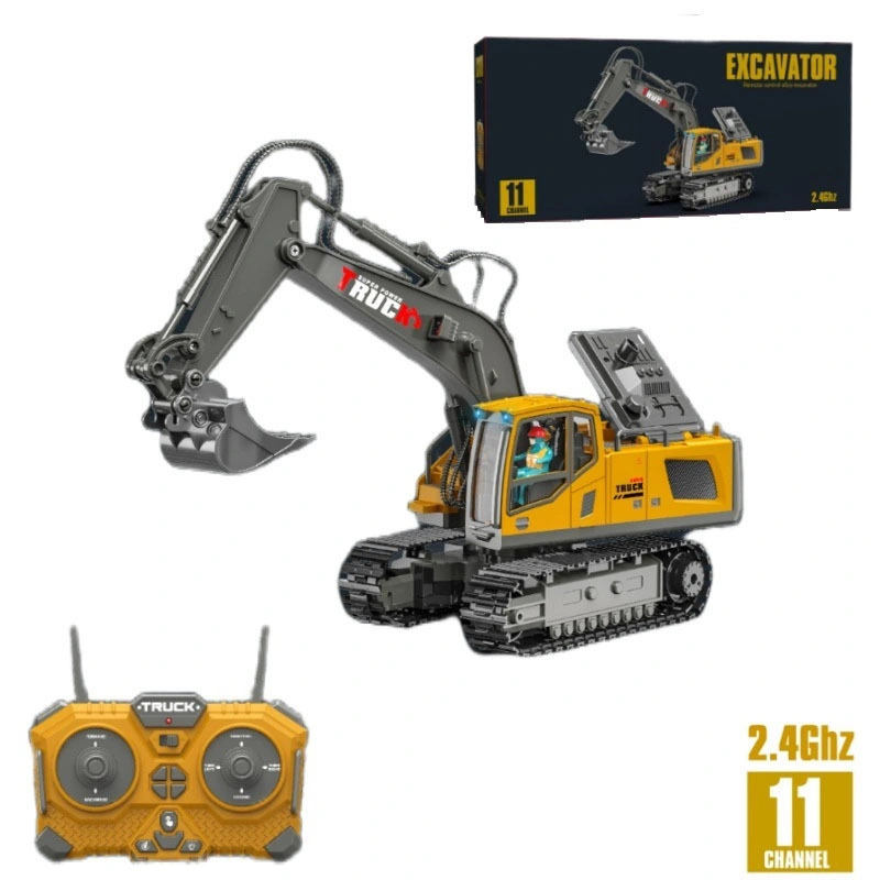 TEMU Mini excavatrice jouet avec contrôle par application, jouet amusant pour homme, camion d'ingénieur en alliage et plastique à 11 canaux