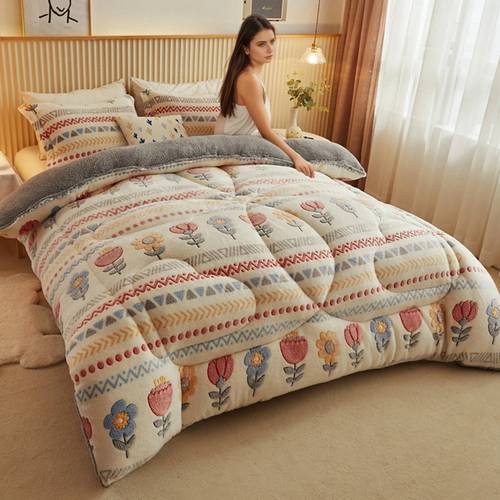 item picture 1pc quilt a holiday gift thick and warm bohemian style soft and fluffy quilt machine washable use suitable for bedrooms dormitories and hotel rooms