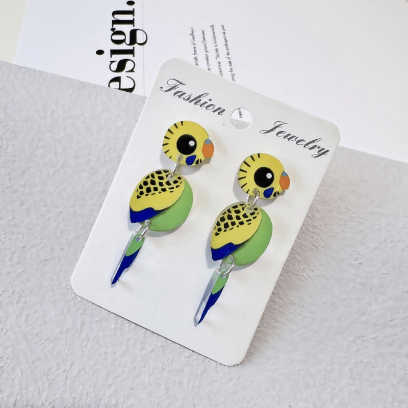 2pc Women's Cute Fun Parrot Pendant Earrings