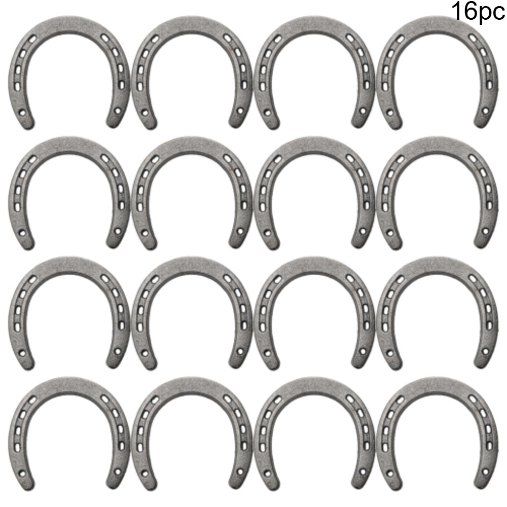 TEMU 16pcs Cast Iron Horseshoe Wall Decor - Durable Vintage Western Style For Indoor/outdoor Use, Reusable Rustic Home Decor With Ornate Scrollwork,