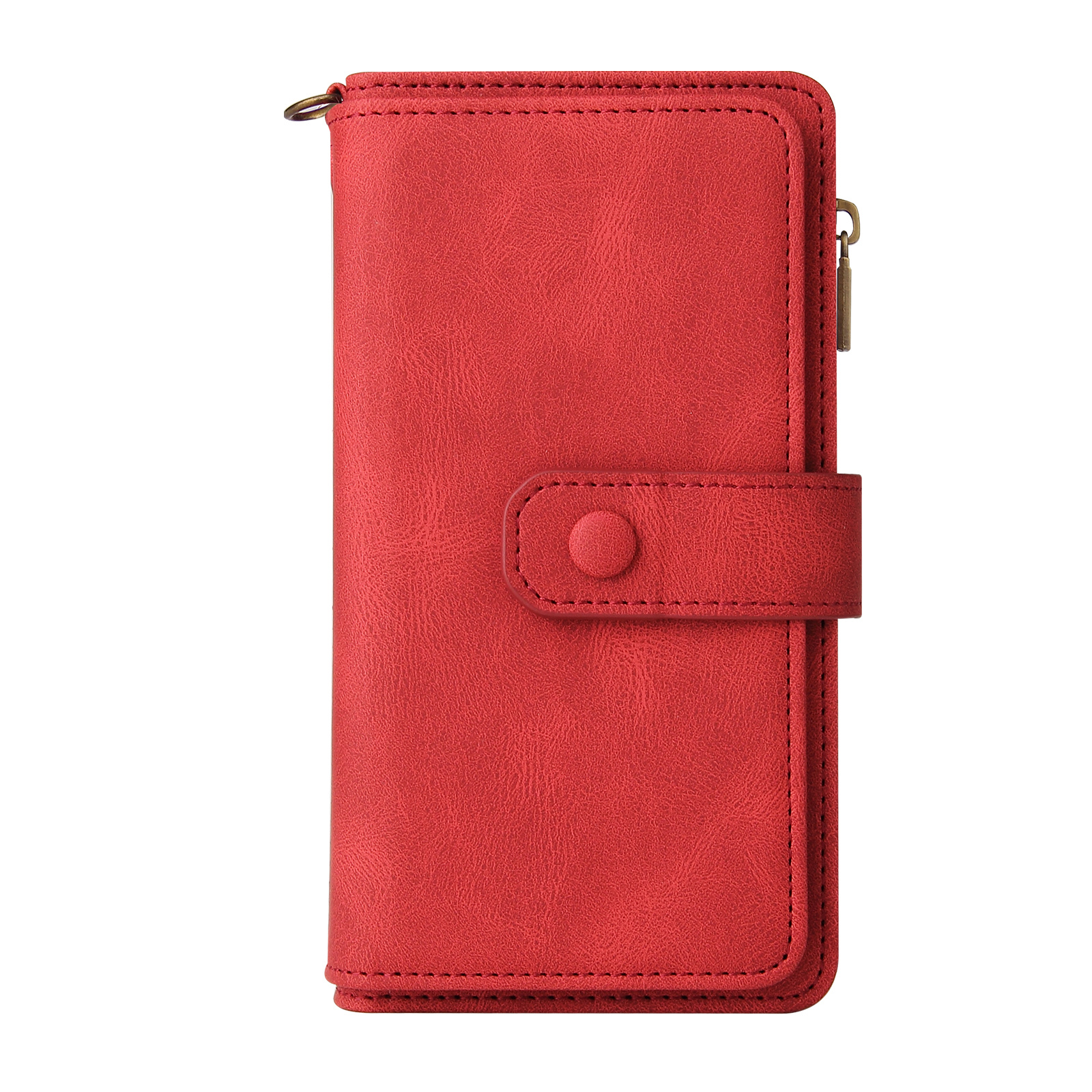 TEMU Phone Case - Suitable For Iphone 15 Card Red Zipper Phone Case High-quality Multi-card Coin Purse Card Holder Phone Case, For