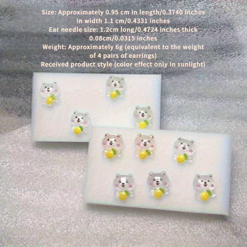 4 Pack Color-Changing Sun Bear Earrings