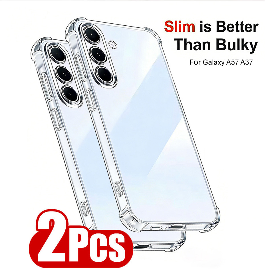 TEMU Phone Case: 2pcs Transparent Tpu Soft Case, For Galaxy A57 A37 A17 A56 A26 A36.