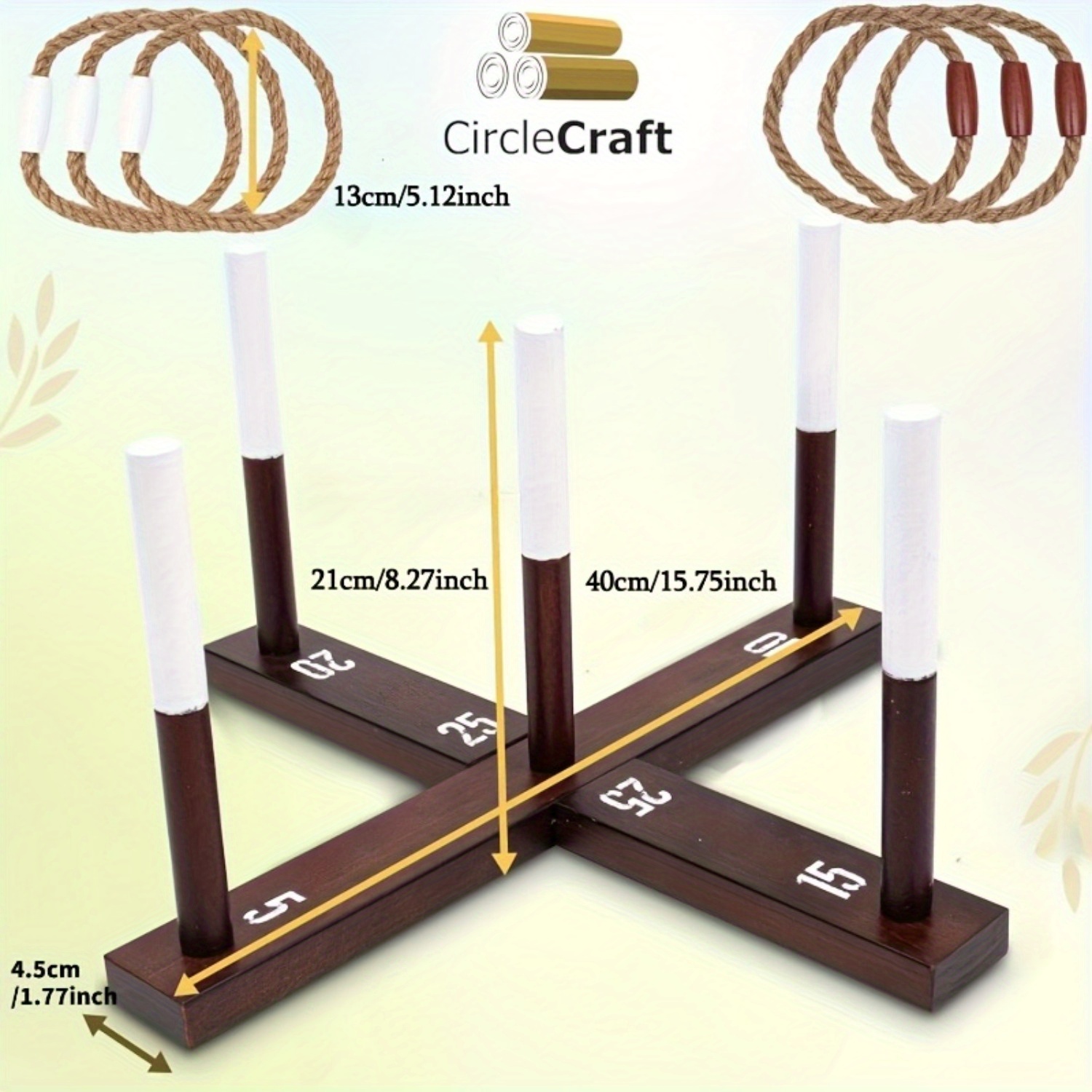 Ring Toss Set with Wide Grip Base and Rope Rings