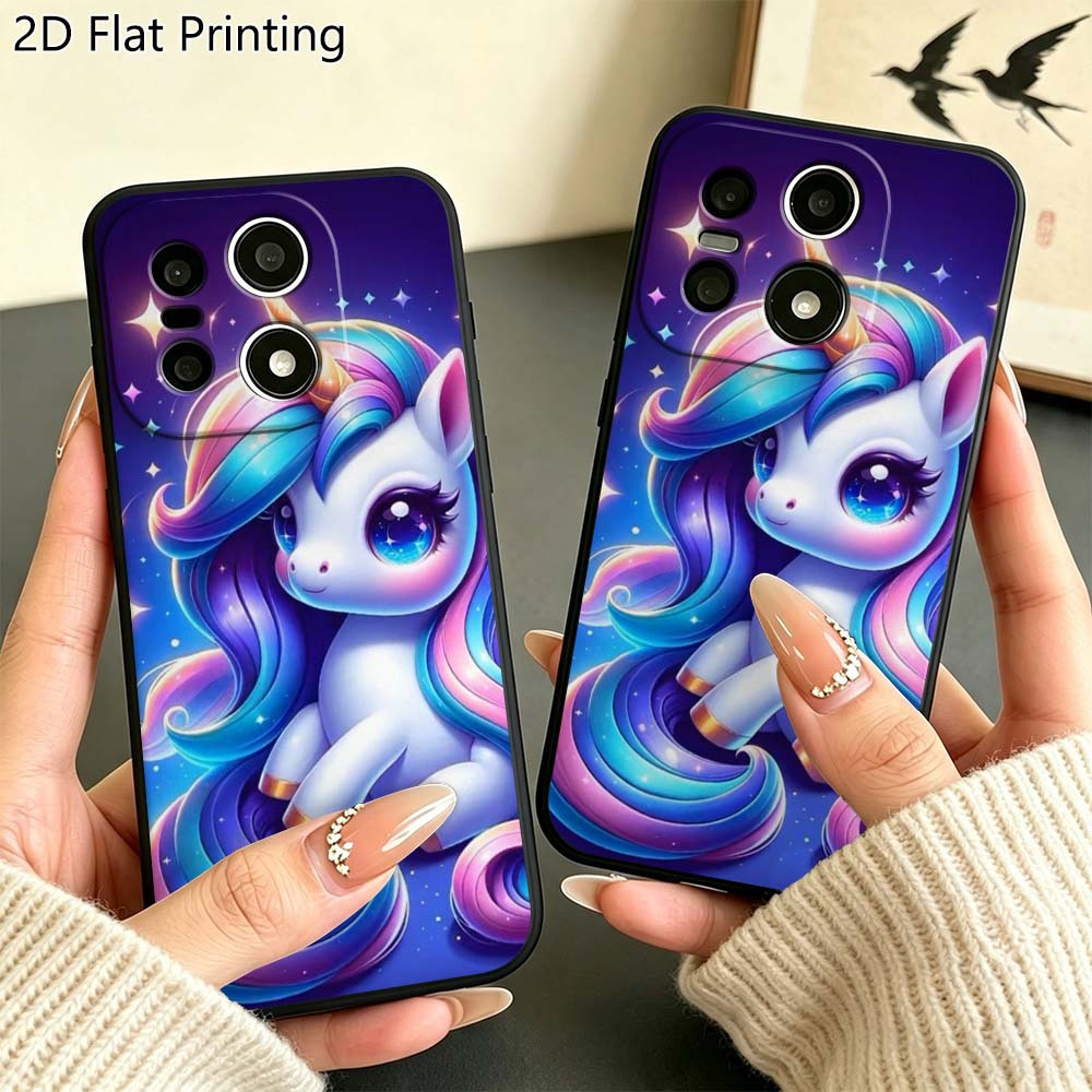 phone case 1pc 2d flat printed cartoon horse sparkling   phone case for oneplus 12 12  15 t 13 13r 13t 13s 11 11  10t 9 9r nord ce3 ce4 ce5   se ace 2 2v 3 5 6 6t 6    for nothing cmf phone 2 pro 5g durable  