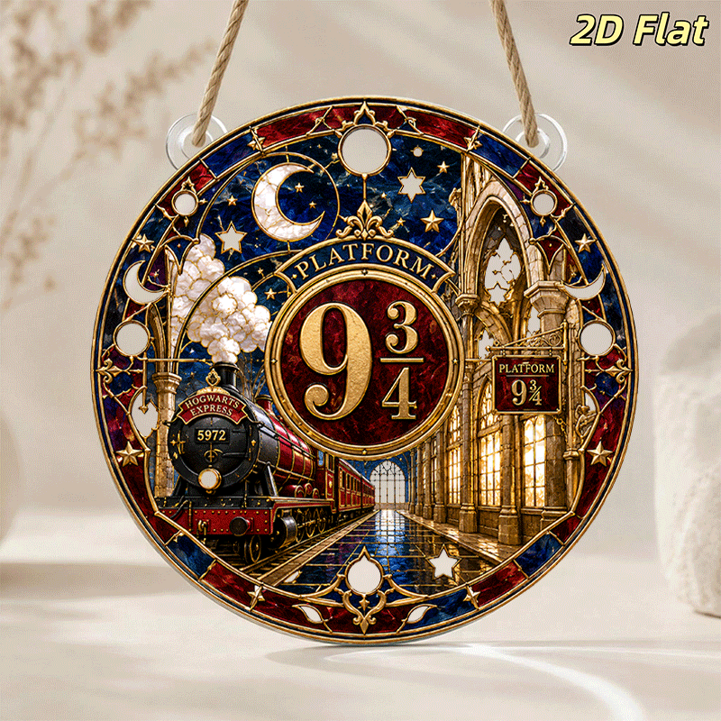 TEMU 2d Flat, 2d Flat | Product: Magical Hogwarts Acrylic Art, Vintage , Romantic Presents For Boyfriend Girlfriend , Retro Room Decor For Bedroom
