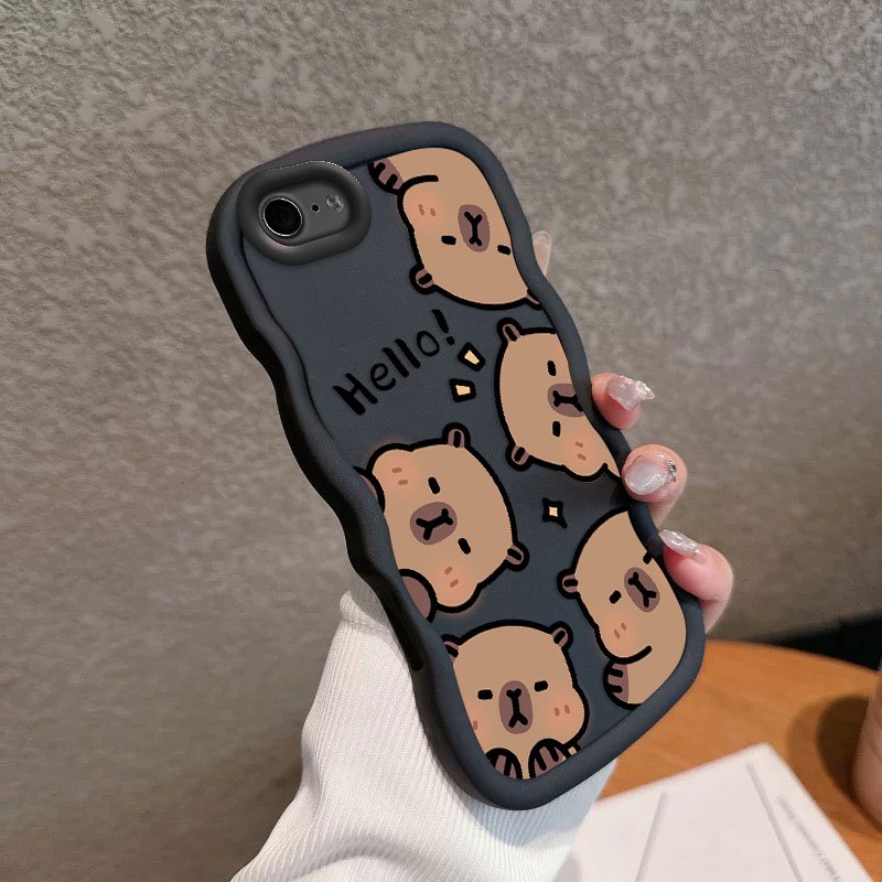 Trdna in obrobljiva ovitek za telefon z anime kapibaro, ki pokuka na zaslon, primeren za iPhone 6/6 Plus/6S/6S Plus/7/8/SE (2020)/SE (2022)/16e/