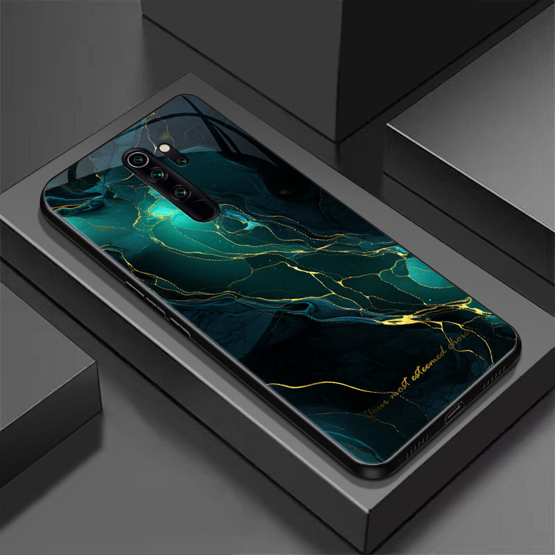 TEMU Phone Case - Hard Case For Redmi Note 8/note 8 (2021)/note 8t/note 8 Pro, Featuring An Ultra-thin Design With An Emerald Green Marble Texture,