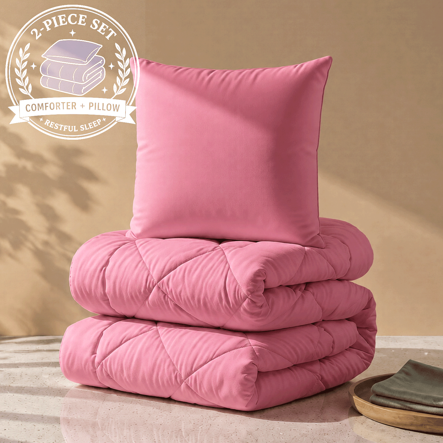 Image of Breathable Microfiber Quilt, Summer And Autumn Cover, Suitable For , Including 70x80 Large Pillow, 2 Sets Of Bedding, Filled With High-quality Fabric, Machine Washable And Easy To Care For