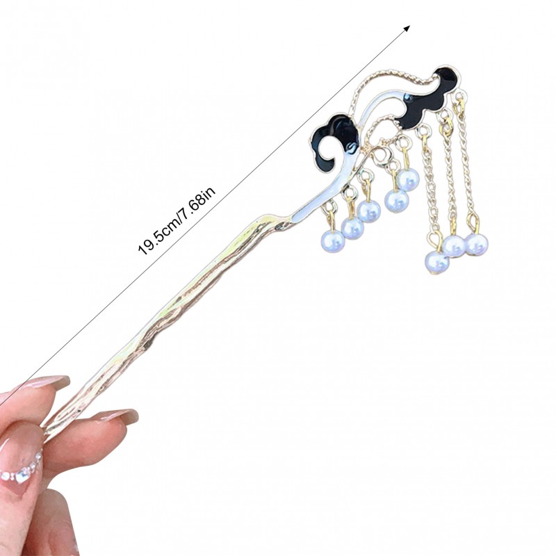Chinese Style Waves and Conch Design Metal Hairpin, Vintage Look