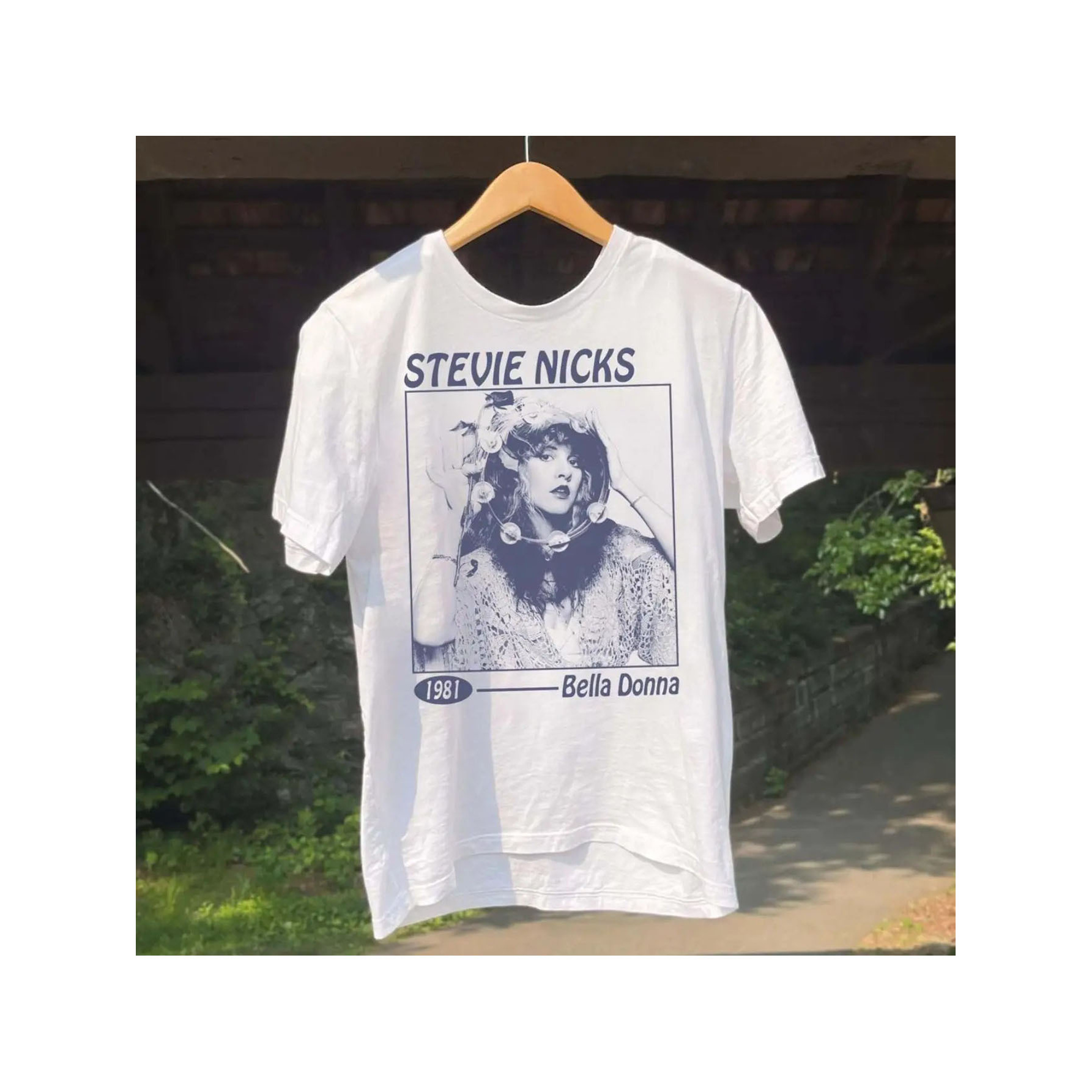 

Stevie Nicks 1981 Album Print T-shirt - Cotton Crew Neck, Casual Knit Top With Slight Stretch, Regular Fit For Men And Women