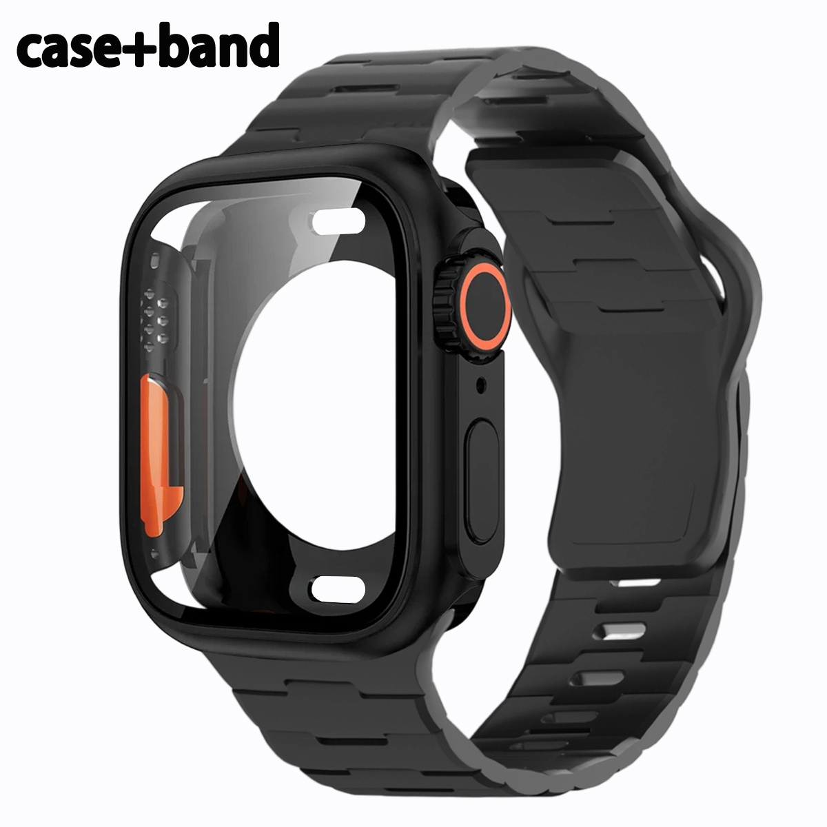 TEMU 2pcs/set, For Watch Band & Protective Case - & Stylish Strap With Hard Pc Bumper + Tempered Glass Screen Protector, For Iwatch Series