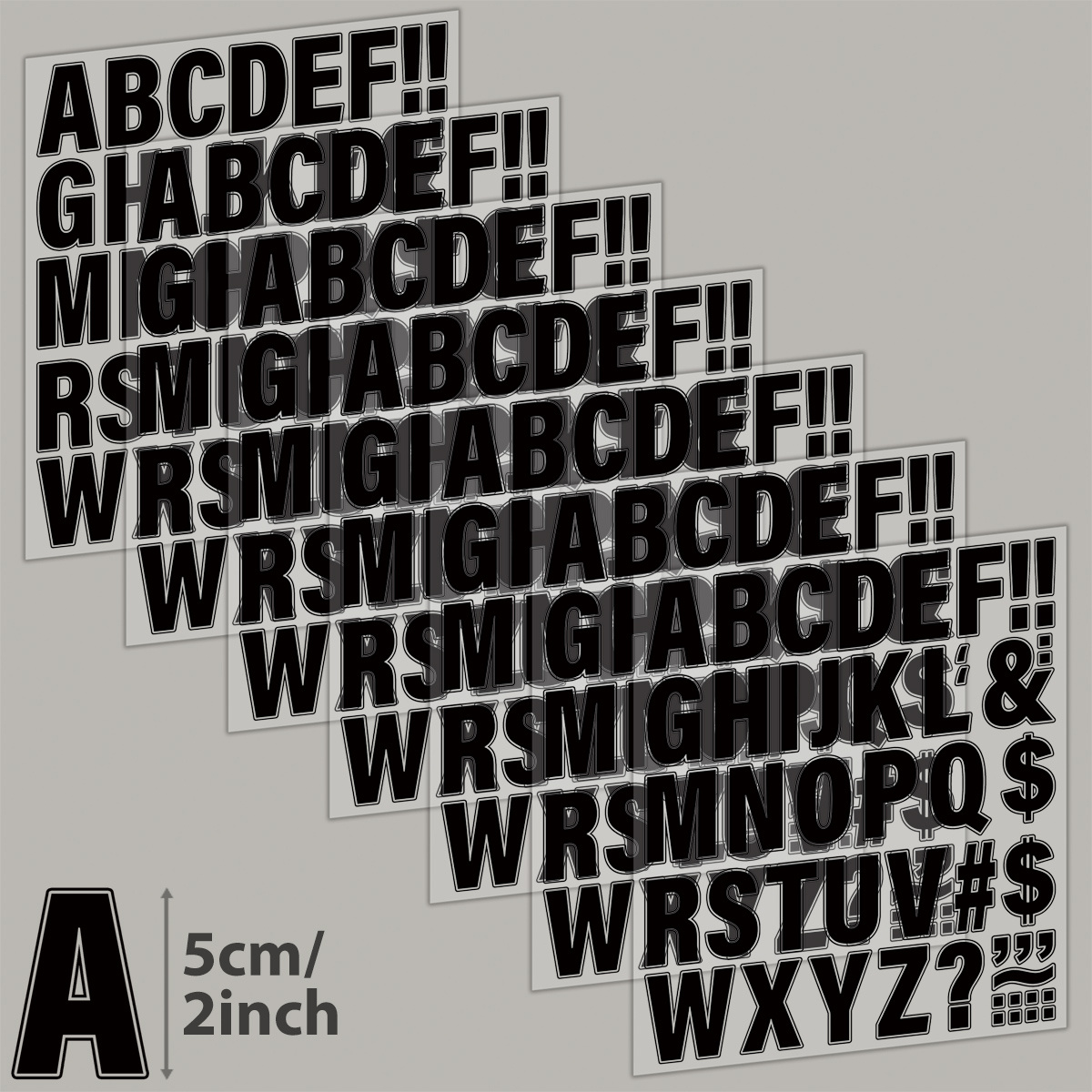 TEMU 7pcs, Solid Color Alphabet Letters A-z Marks Black White Height 5cm/2inch Iron-on Sticker, Clothing Dtf Patch, For Backpacks Bags Clothes Jersey