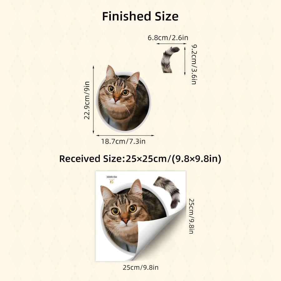 1pc Funny Cat Toilet Seat Stickers - Bathroom Decor Wall Decals, Self-adhesive, Easy To Apply, Adds Whimsical Touch To Your Home, Removable Diy Art & 9.8x9.8in Festive Decoration For Bathrooms