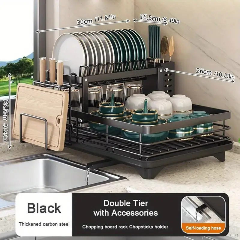dish drying rack multifunctional dish rack kitchen dish drying rack with cutlery storage holder for kitchen counter Product details 4