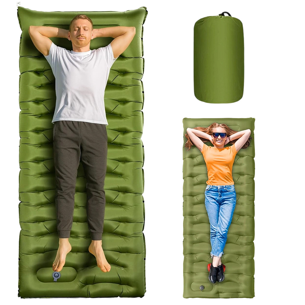 Inflatable Sleeping Mat Pillow For Camping Hiking Backpacking Picnicking, Suitable For Camping With , 190 X 70 X 15 Cm