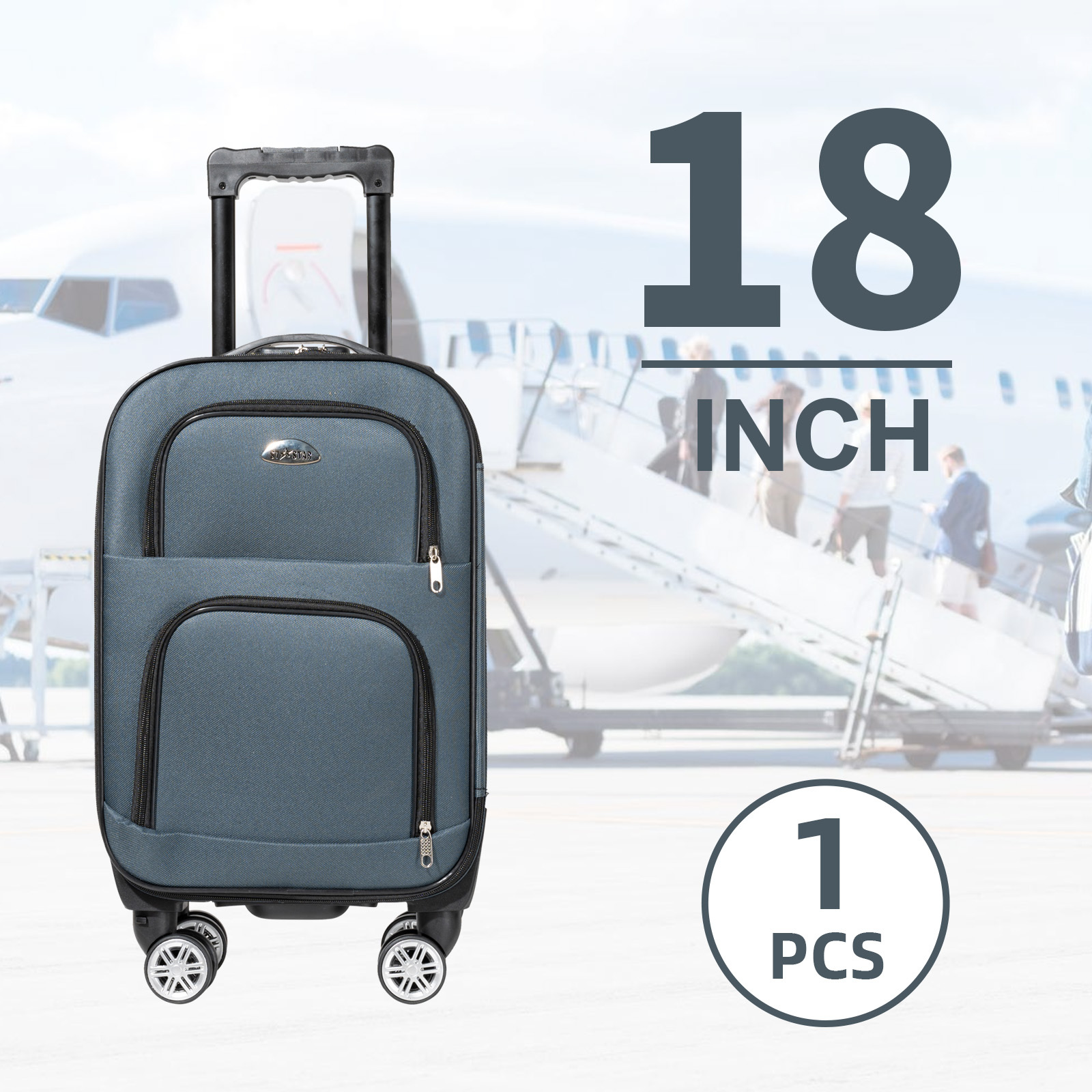 18" Travel Duffel On Wheels | Multi- | Detachable Wheels System & Compass | Cost- & Reliable | Spacious Yet Light | For Daily , Short Trips &