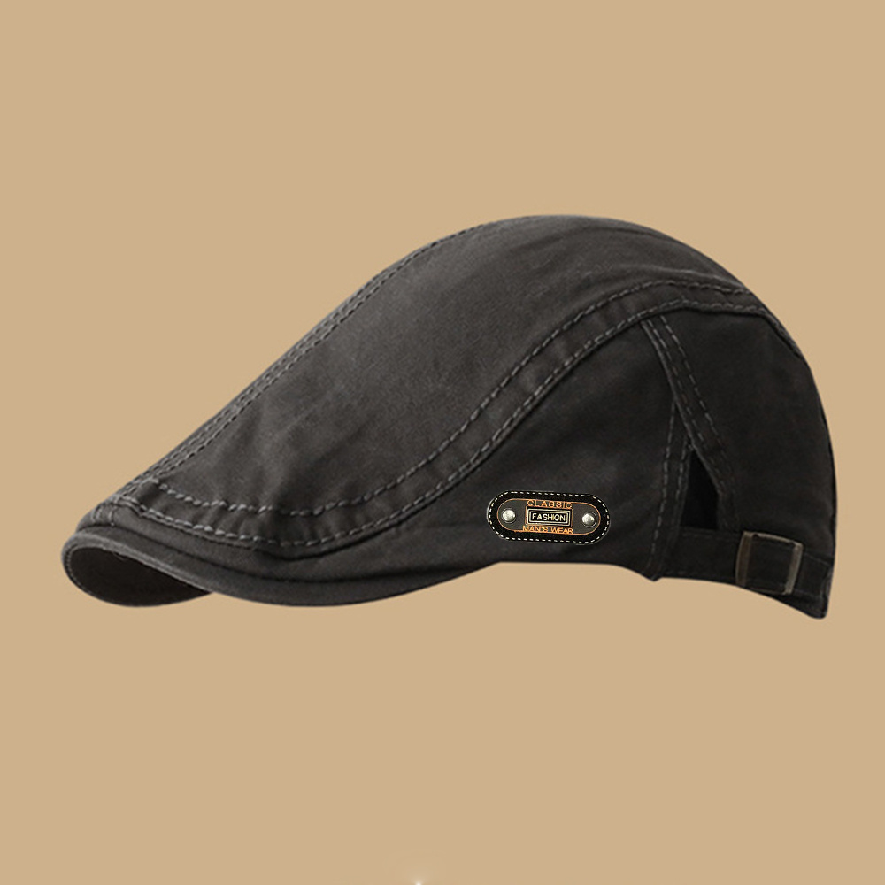 Unisex Solid Color Retro British Style Painter Hat