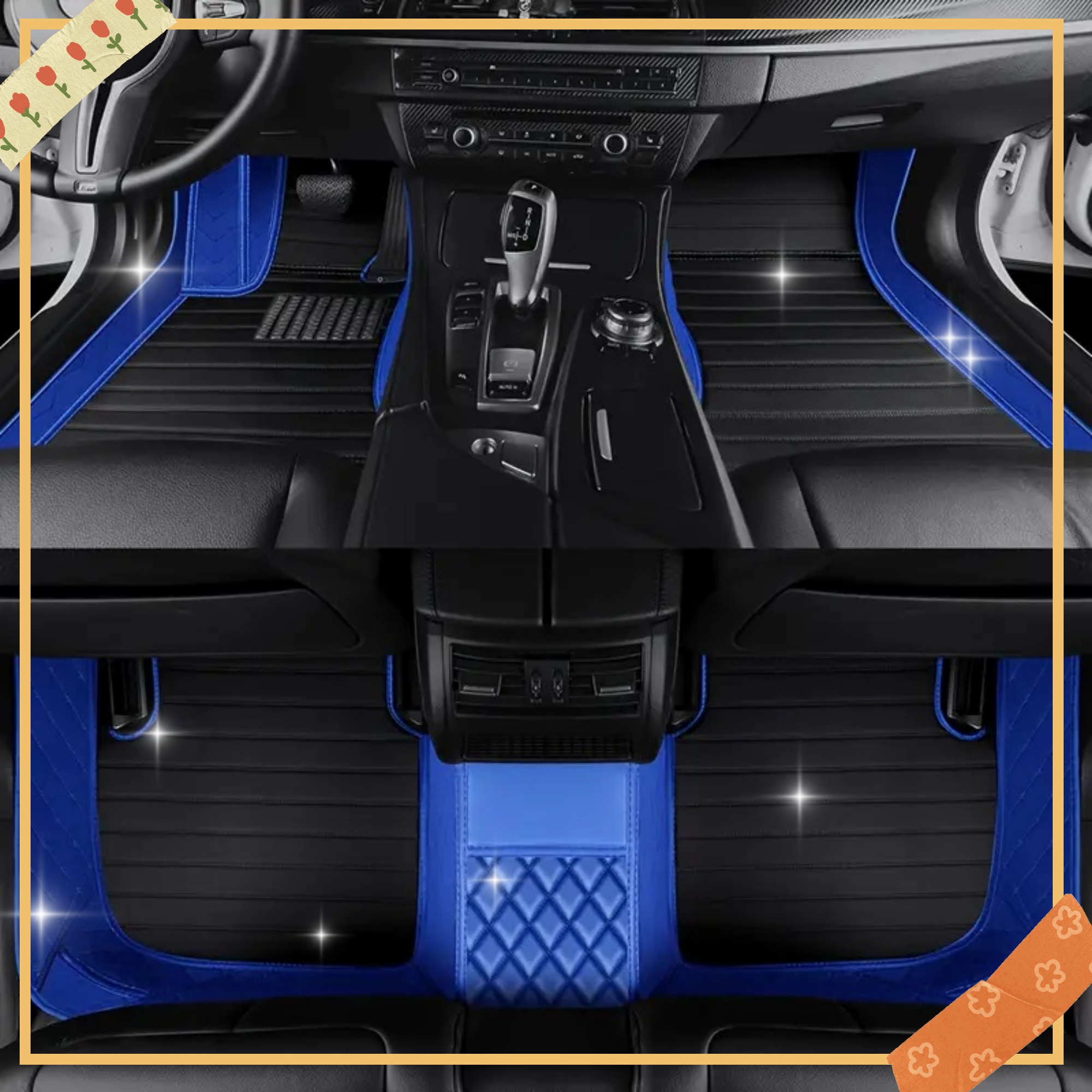 TEMU [ ] For Ford Focus, Left-hand Drive Full Car Floor Mat | Driver And Passenger And Rear | Faux Pu Faux Pu Leather Stitching | Use | 360-degree