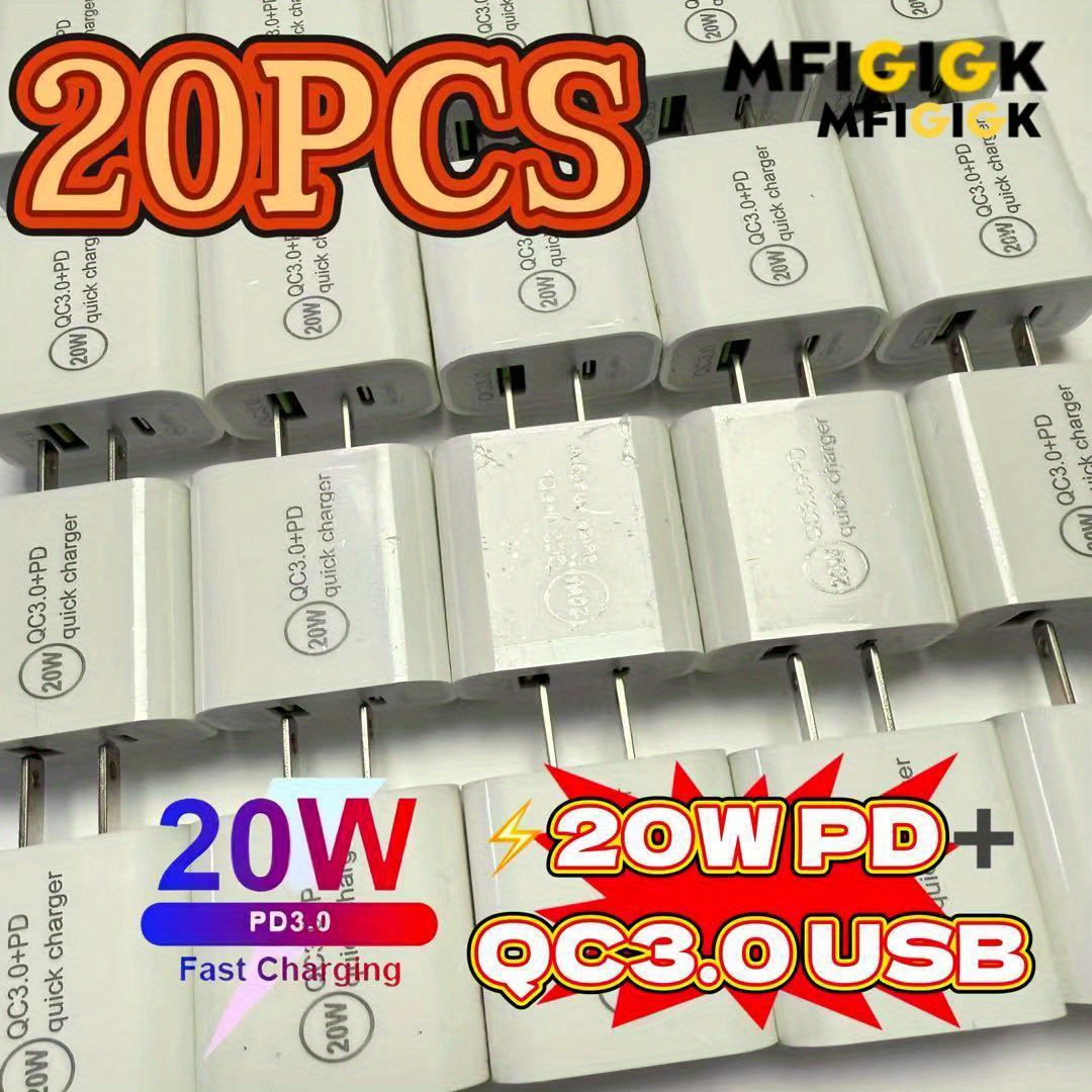 TEMU 20pcs Mfi Iphone | Fast Charging For Iphone 14/ 13/ 12/ 12 Pro Max/ 11/ Xs Max/ Xr/ X, Airpods Promfiglgk