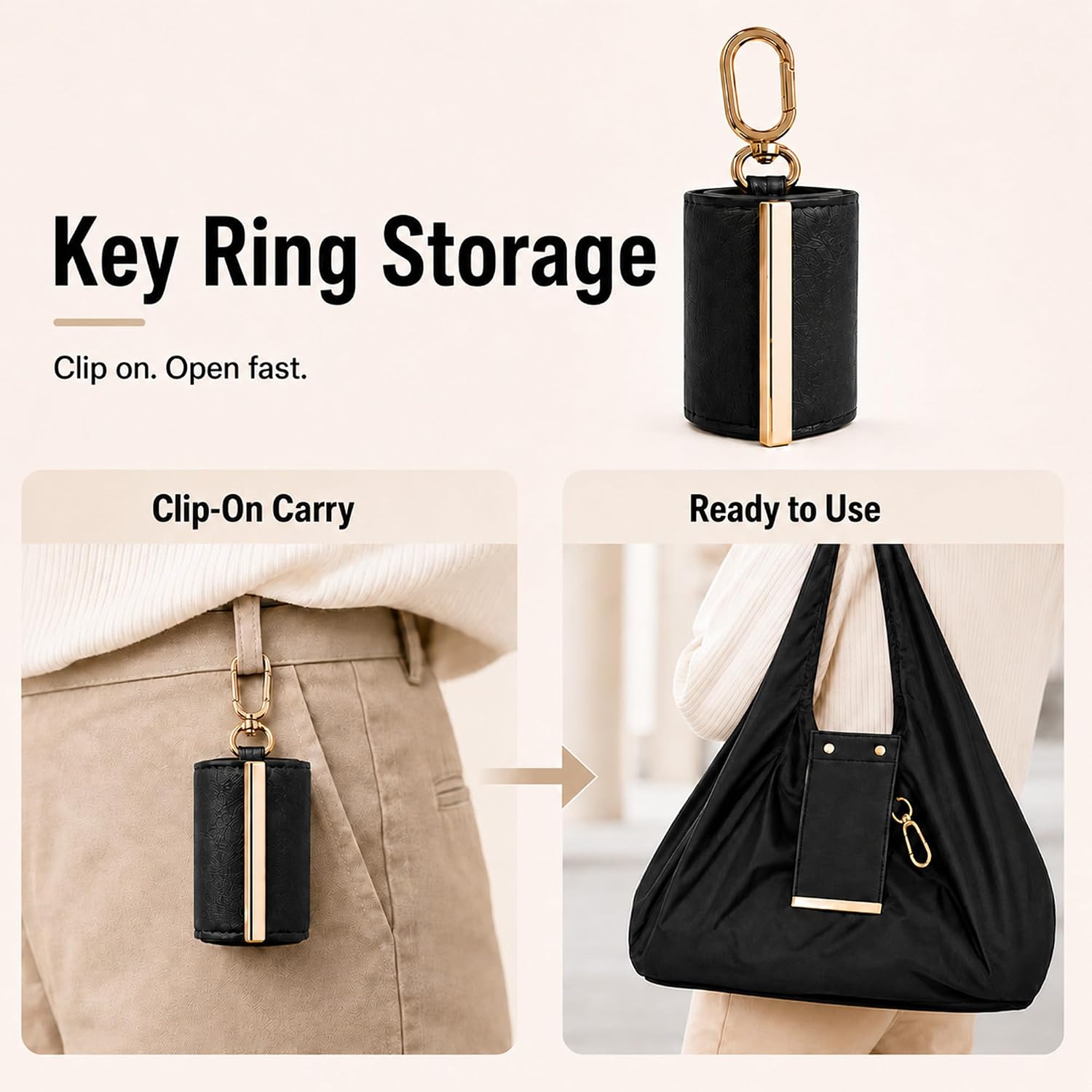 Mini Keychain Tote Bag, Foldable and Compact