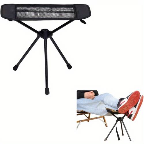 heavy duty camping chair rest freestanding folding stool with non slip surface sturdy aluminum legs portable ottoman for camping beach hammock chairs lightweight outdoor rest black folding camping chair hammock accessory