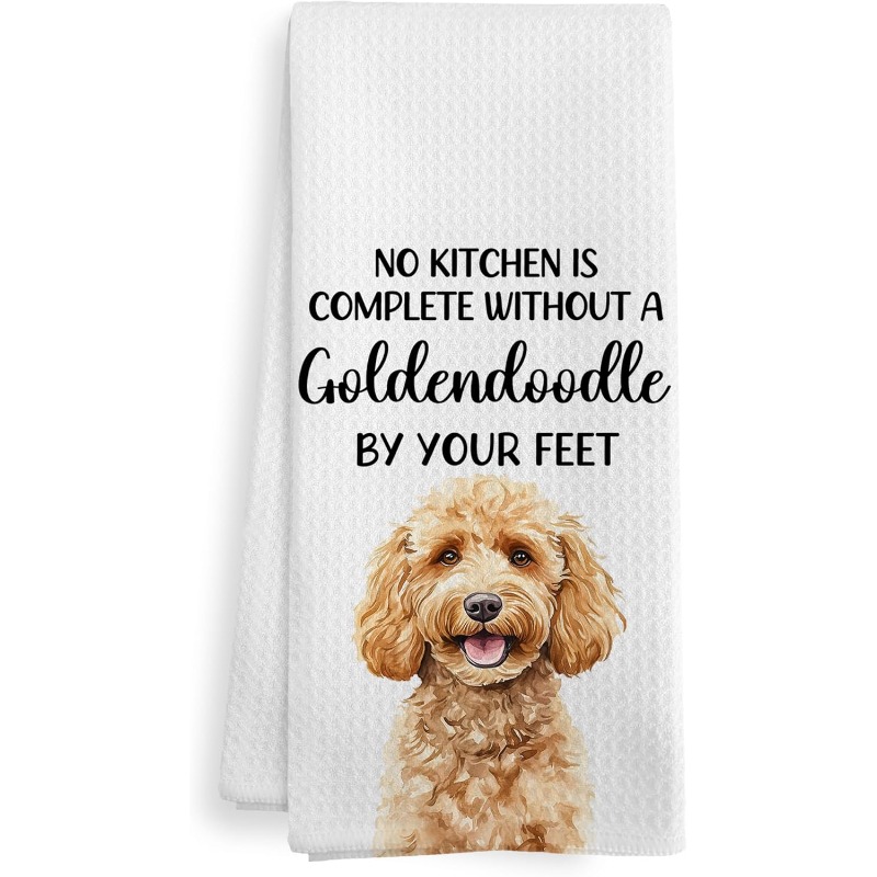 TEMU 1pc18*26inchfunny Goldendoodle Dog Kitchen Towels Gifts For Women Men Owners, Must Have, Goldendoodle Dog Decor Accessories Dish Hand Tea Towels