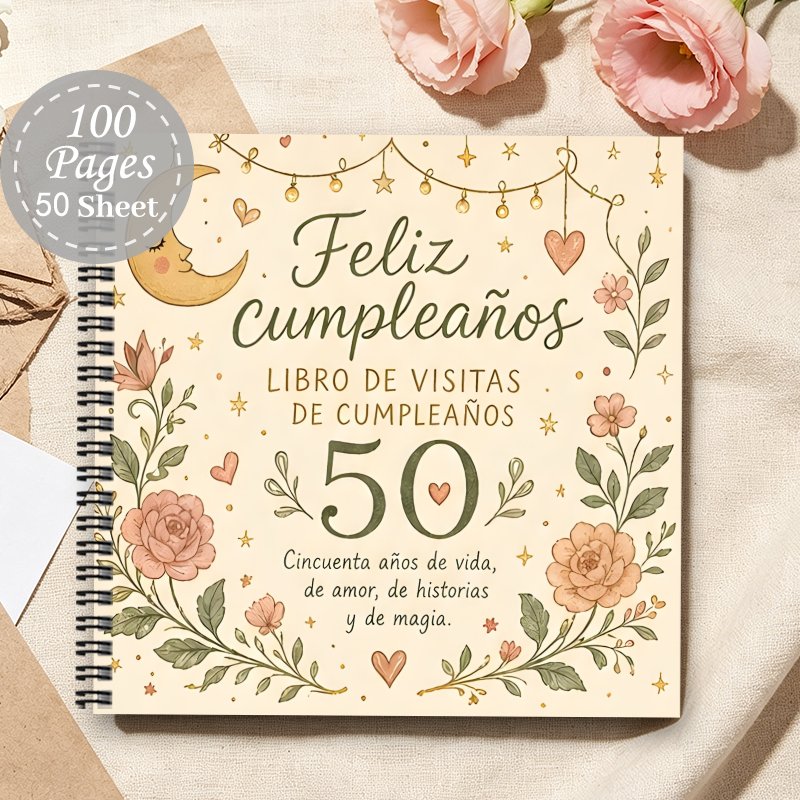 TEMU 1pc Libro de Visitas Estético de en Español, Álbum de Recuerdos Familiares, Libro de Visitas , para de Mensaje de Registro Recuerdo con Mensajes