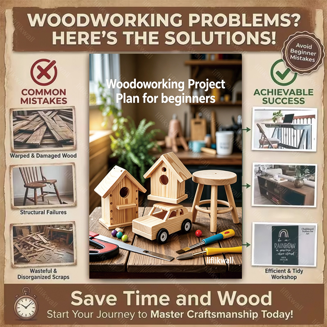 TEMU 1pc Woodworking Handbook: Suitable For Beginners In Woodworking Projects. It Includes Blueprints, Drawings, And Templates With Dimensions To
