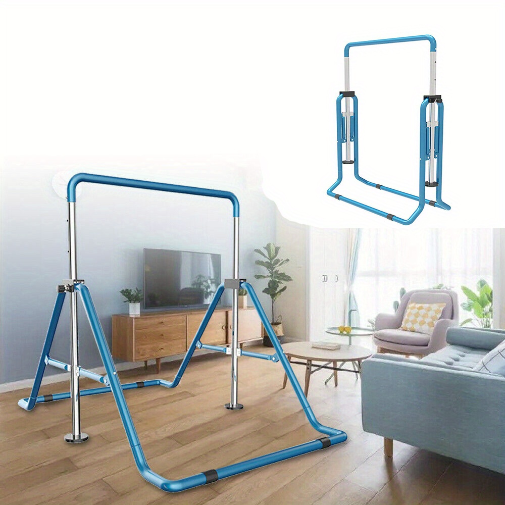 TEMU Gymnastics Bar Blue 150kg Loading Capacity Sports Exercise Equipment Adjustable Height, Gymnastics Equipment, Gymnastics Equipment For, Gym