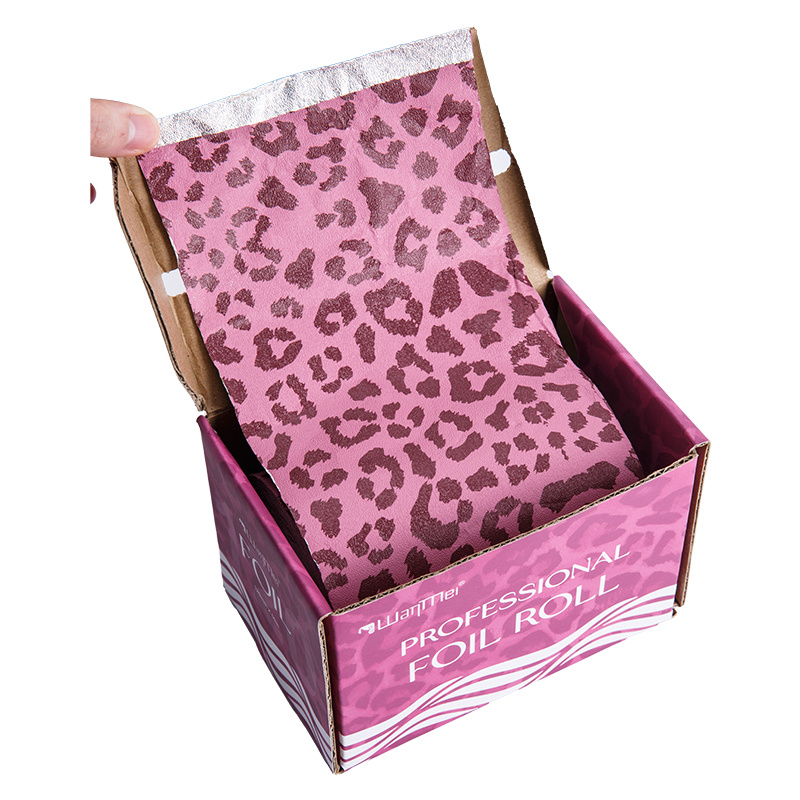 E-shop 50 Meter Professionelles Leopard Print Aluminiumfolienpapier | Geeignet für Haarfärbung und Nagelkunst, leicht zu reinigen und zu schneiden,