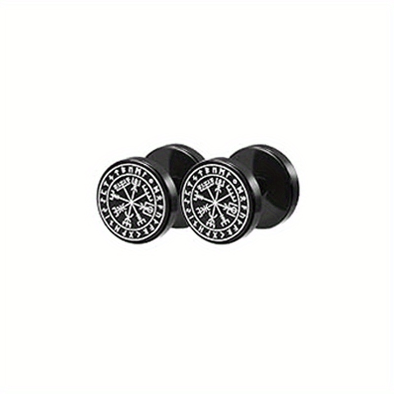 12 pairs of fashionable dumbbell round stainless steel earrings set stylish unisex trendy matching ear studs