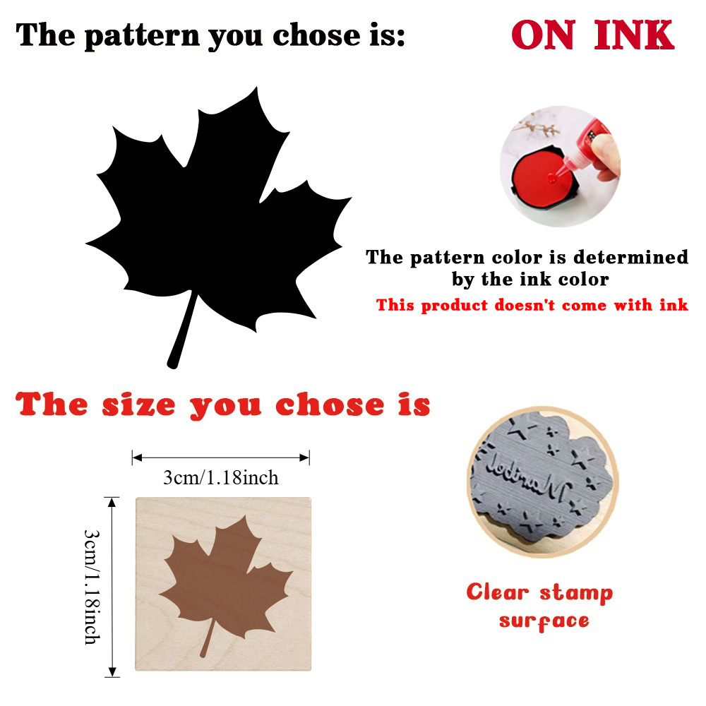 Delicate Maple Leaf Decor Wooden Stamp