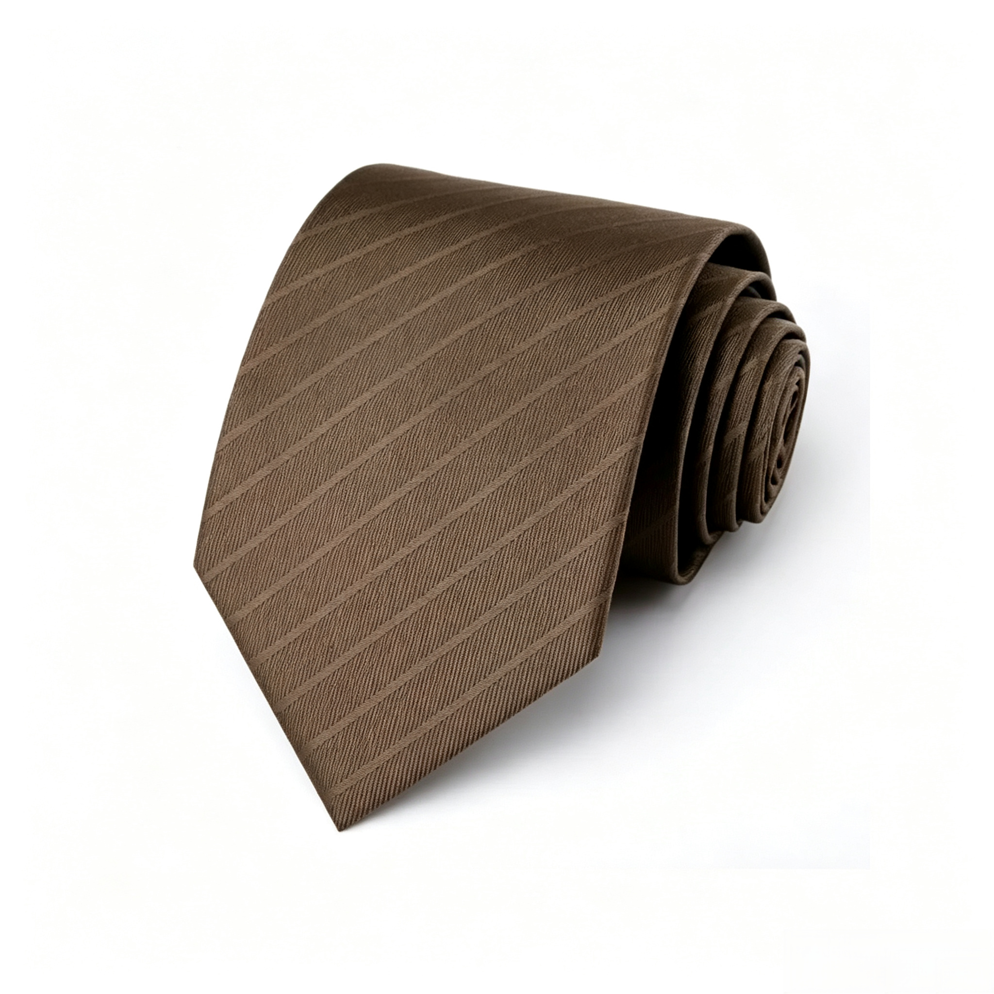 TEMU Men' Brown Tie - Versatile, Hand-tied, Korean Style - Suitable For Business, Formal Wear, Weddings, And