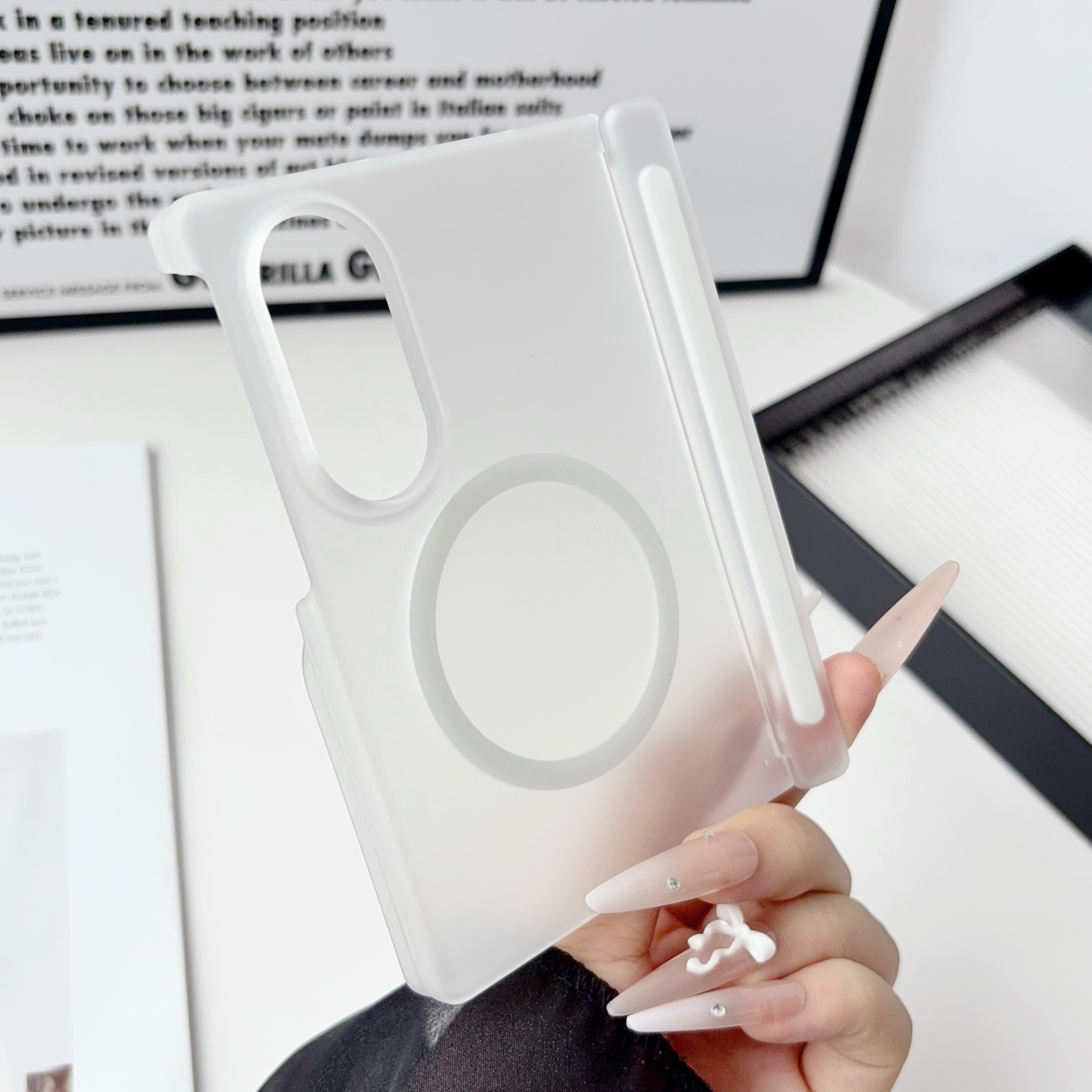TEMU Phone Case - Suitable For Galaxy Z Fold 8 Transparent Pc Phone Case, Support Magnetic Charging, Suitable For Galaxy Z Fold 8/z Fold 8 Ultra