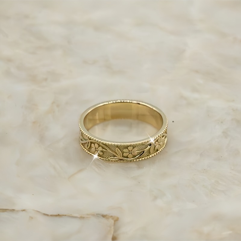 Fashionable Vine Flower Natural Pattern Ring for Daily Wear