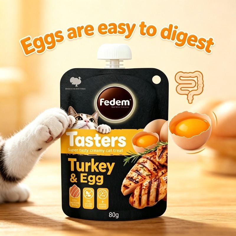 80g butter flavored turkey and egg yolk wet grain bag 90 moisture genuine high quality turkey protein resealable lid   beneficial for   portable   suitable for cats and dogs   by picky   Product details 5