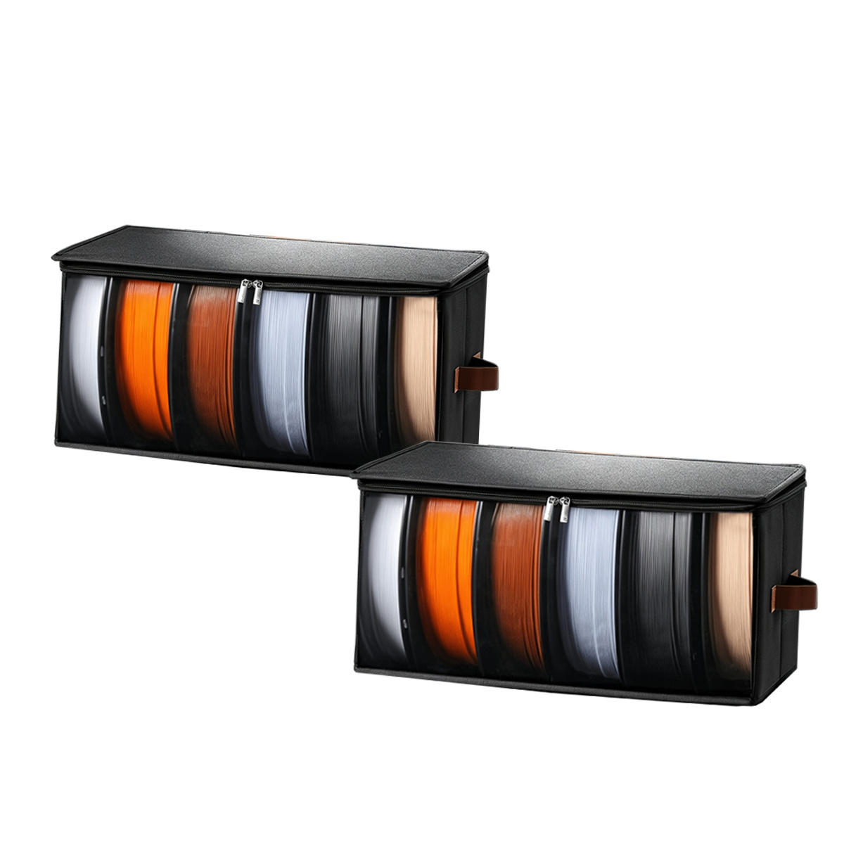 TEMU 1pc/2pcs 3d Printing Filament Storage Box, Made Of Fabric With A Zippered Top Lid, Featuring A Transparent Front Window To View Multiple Spools