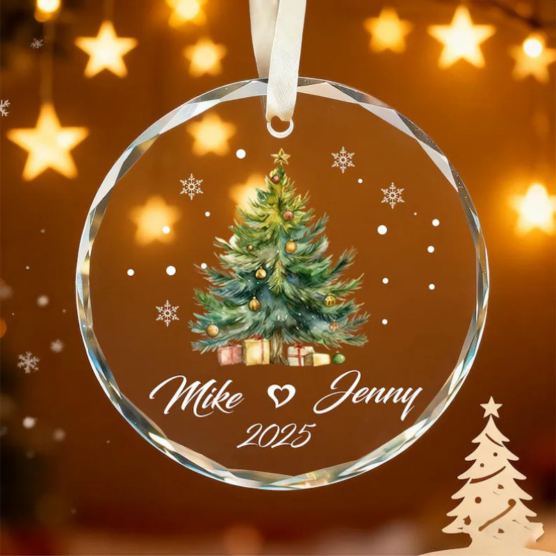 TEMU A Personalized Custom Christmas Ornament For Our - An Acrylic Ball With A Custom Address And Name, Perfect As A Couple's Gift Or A Housewarming