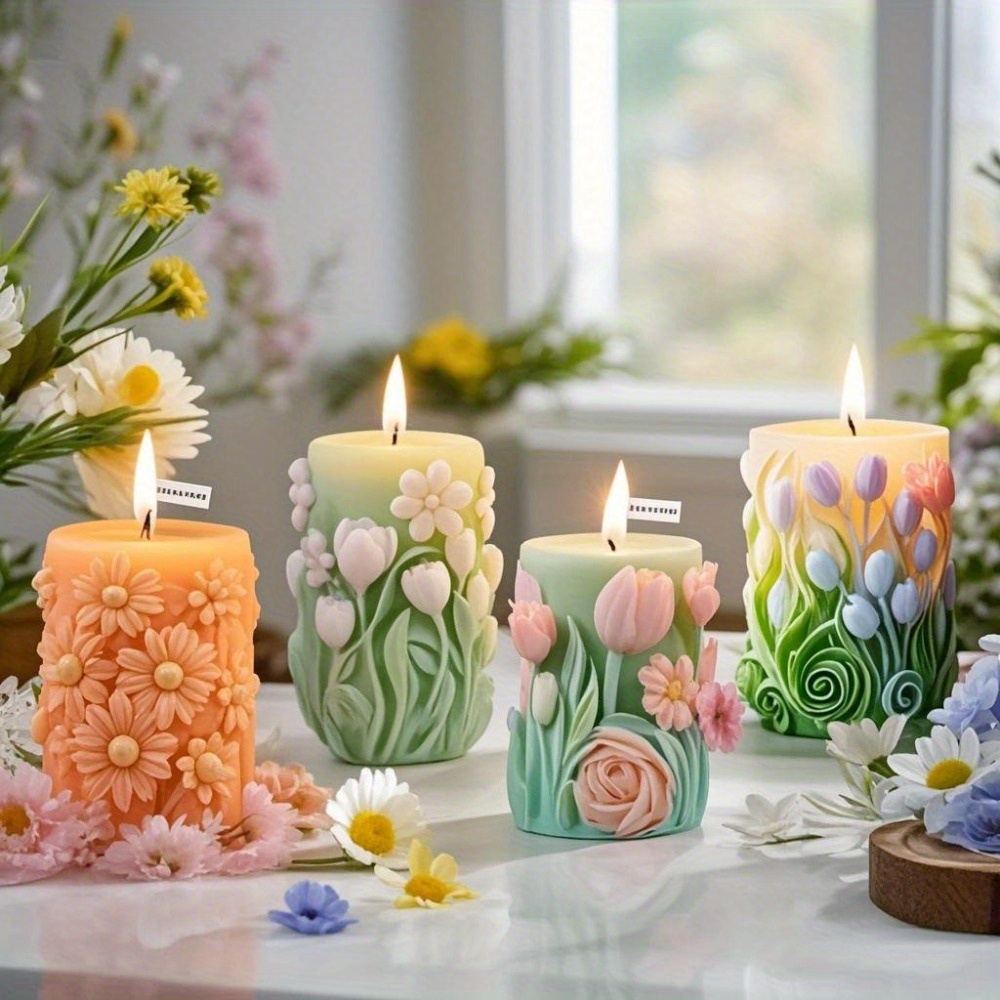 3D Candle Silicone Molds For DIY Handmade Craft Soy Scented Candles Making Mould