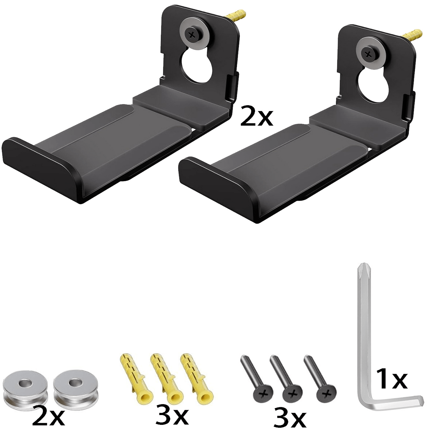 E-shop Soundbar-Wandhalterung – Schwerlast-Eisenkonstruktion mit verstellbarer Tiefe von 3,6"–6,4", 33 lb Tragfähigkeit, -Vibrationspolsterung &