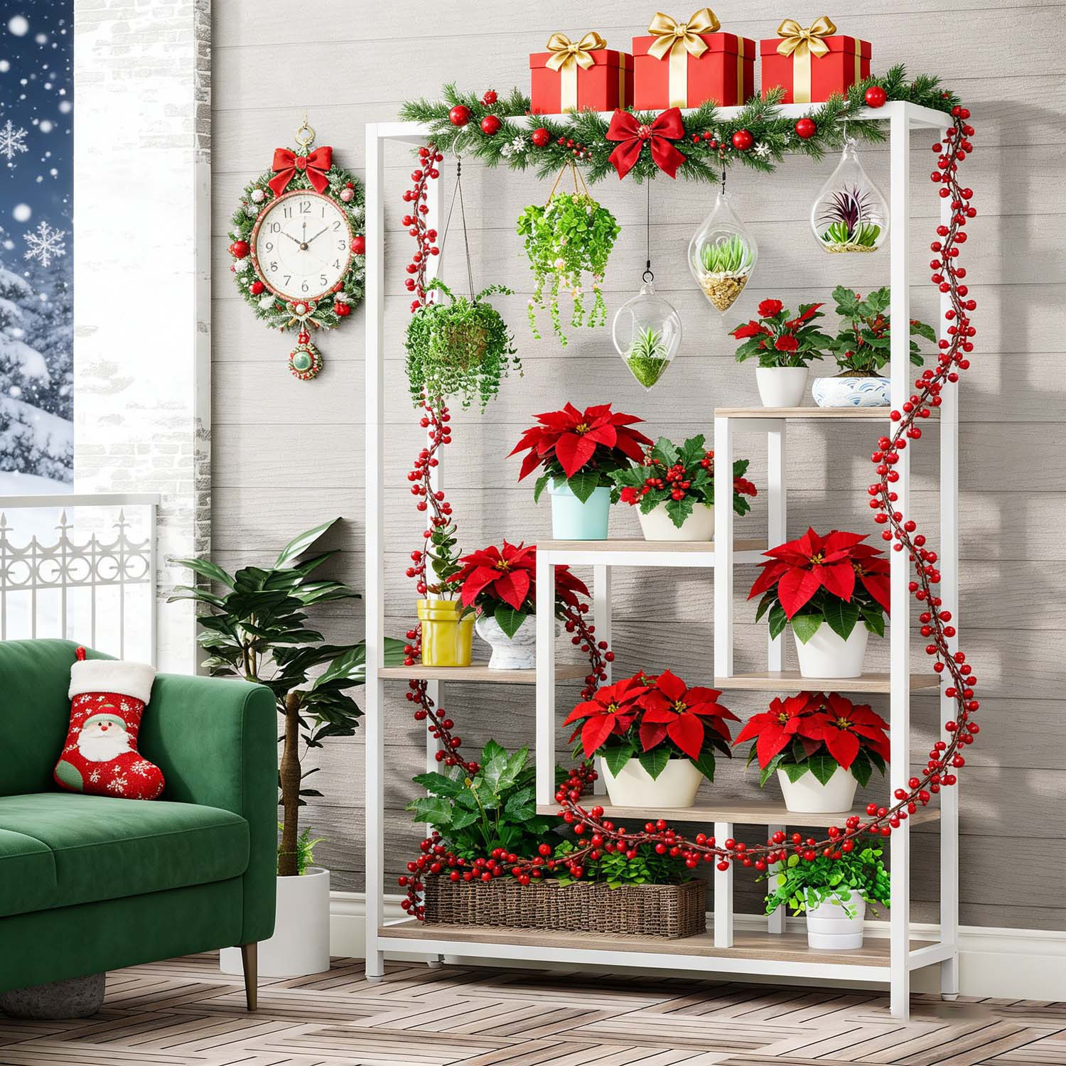 Image of 180 Cm Tier Metal Plant Stand | Multi Level Flower Shelf For Indoor Room, Space Plant Display For Home And Office, Ideal For Daily Gifts And , Christmas