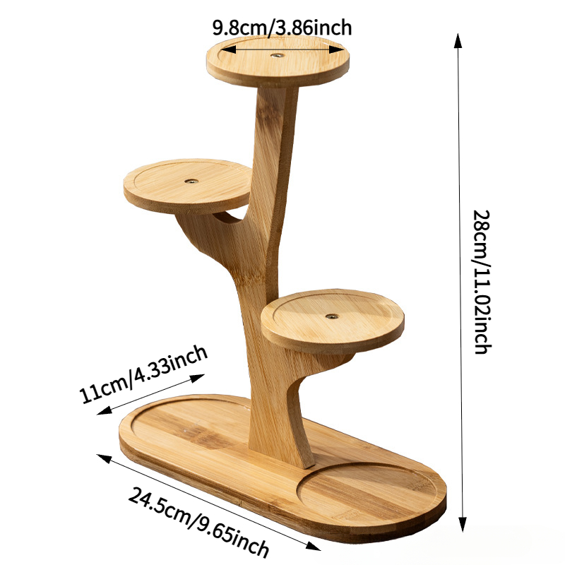 TEMU Mini Wood Shelf Suitable For Succulents - Irregular-shaped Layered Plant Stand With Top Shelf For Bay Window, Balcony, Desk Decor - Compact