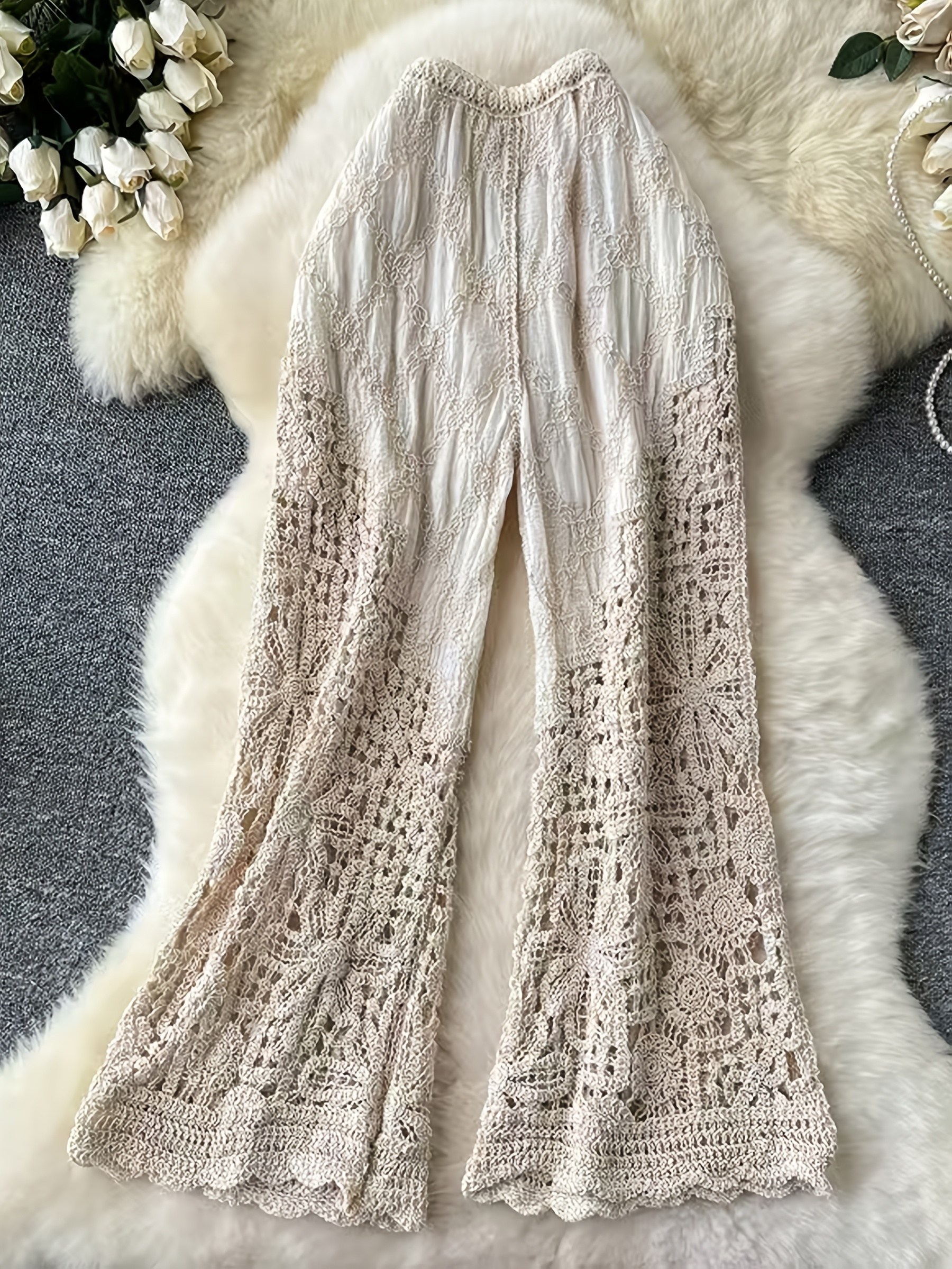 美品 HELIOPOLE CROCHET LACE KNIT PANTs HELIOPOLE（エリオポール）の「CROCHET LACE KNIT PANTs（その他