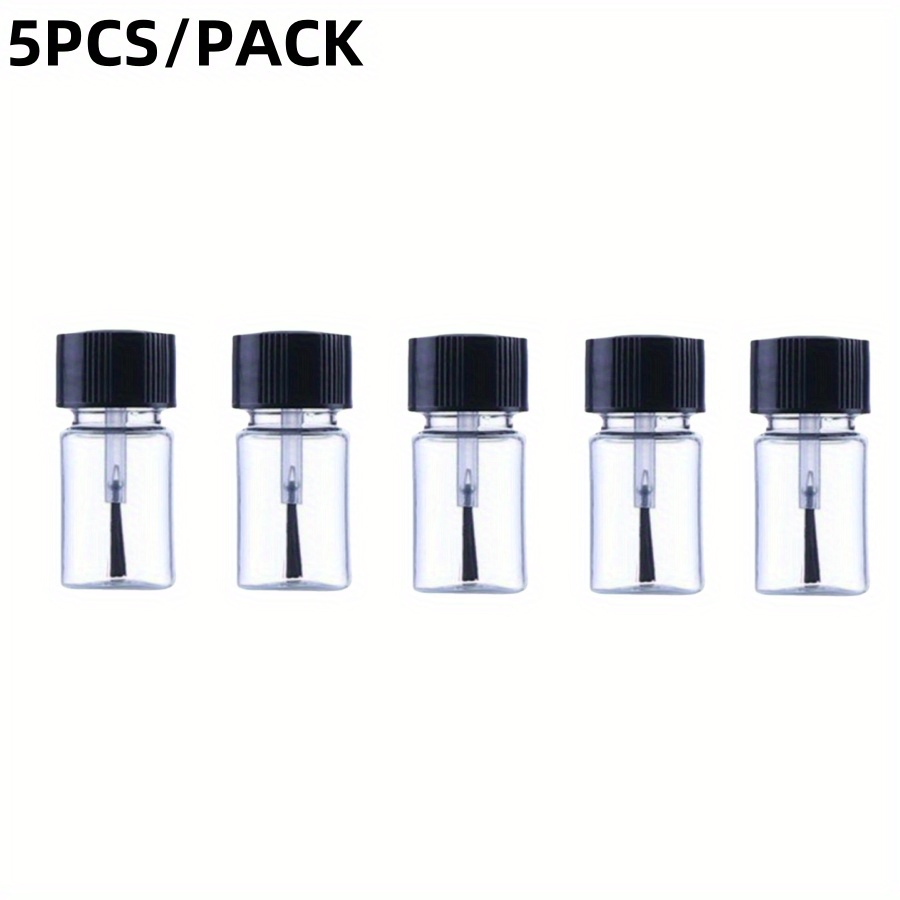 E-shop 2/5 Stück 5ml Flaschen mit Pinselspitze für ätherische Öle, Foundation, Concealer, Lipgloss, Parfüm, Nagellack, reisefreundliche tragbare
